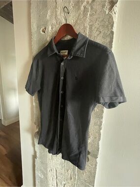 Men's Short-Sleeve Button Polo Shirt -Black